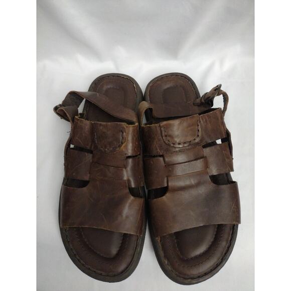Born Men's Chestnut Brown Comfort Leather Sandals - Size 9M / EU 42 - Picture 1 of 7